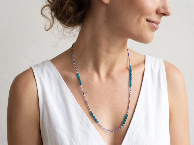 Blue Apatite Beaded Necklace