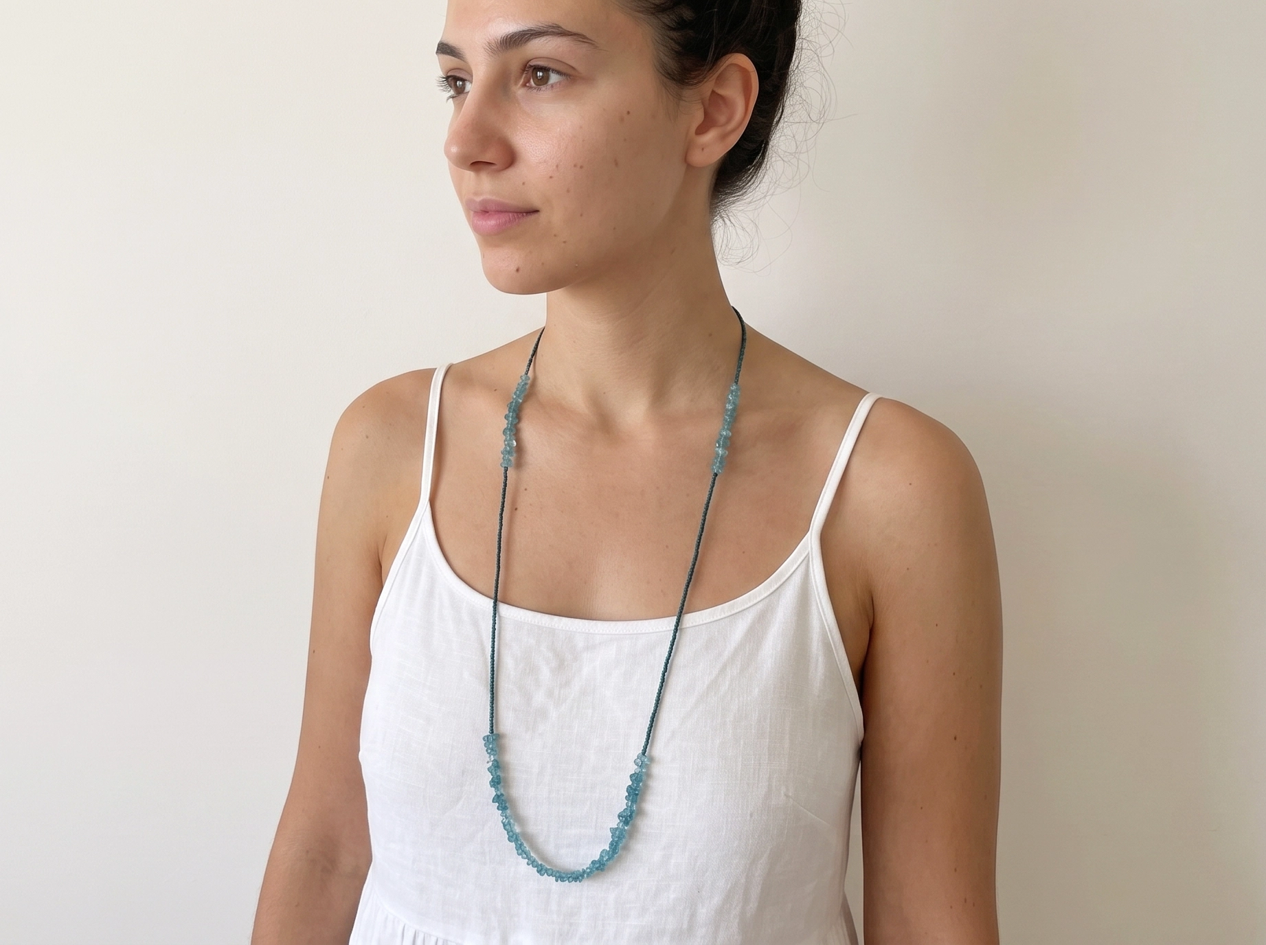 Long Apatite Chip Necklace