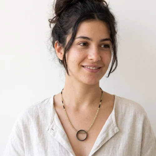 Citrine and Oxidized Silver Necklace