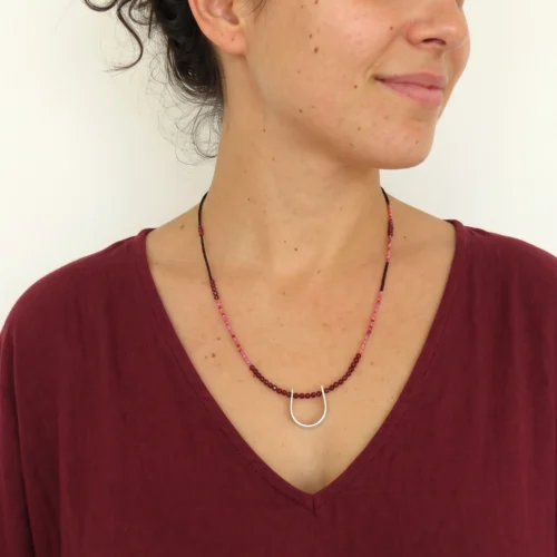 Garnet and Silver Necklace