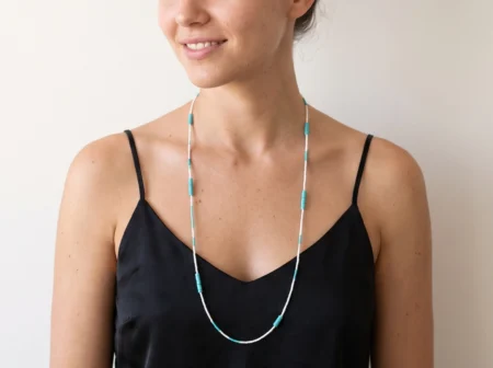 Long Turquoise and Miyuki Necklace