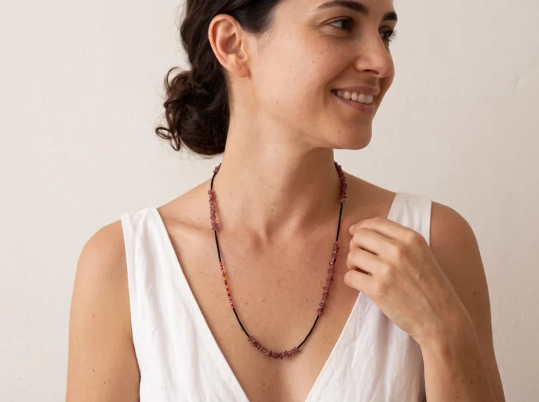 Pink Tourmaline and Miyuki Necklace
