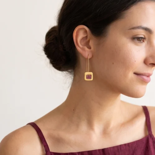 Gold Plated Earrings with Natural Petals