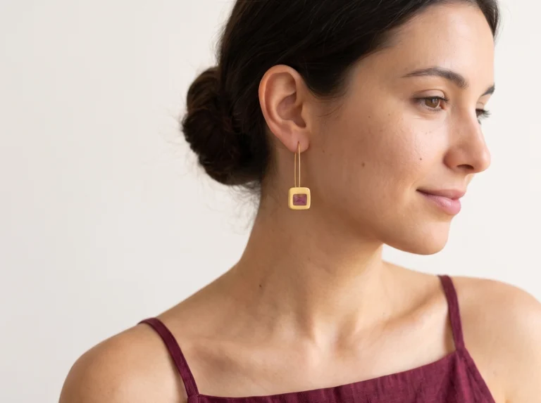 Gold Plated Earrings with Natural Petals