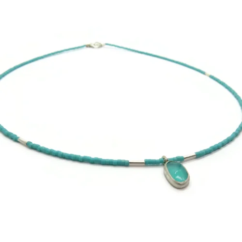 Amazonite Miyuki Choker Necklace