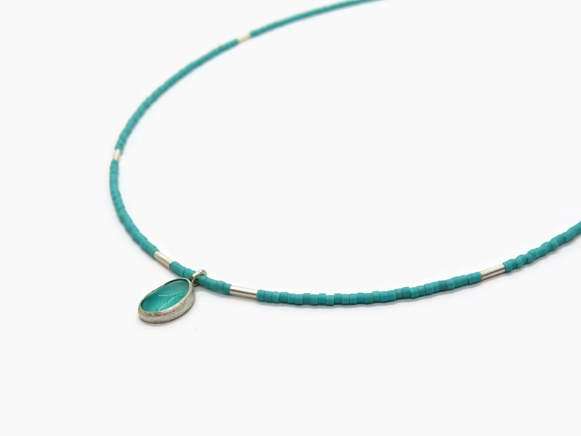 Amazonite Miyuki Choker Necklace