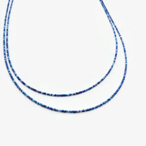 Double Layer Blue Miyuki Necklace