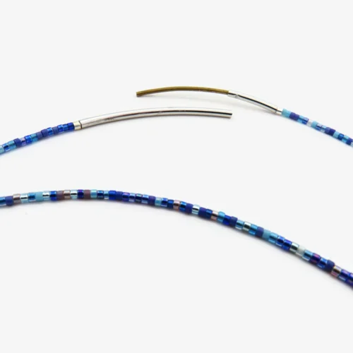 Double Layer Blue Miyuki Necklace