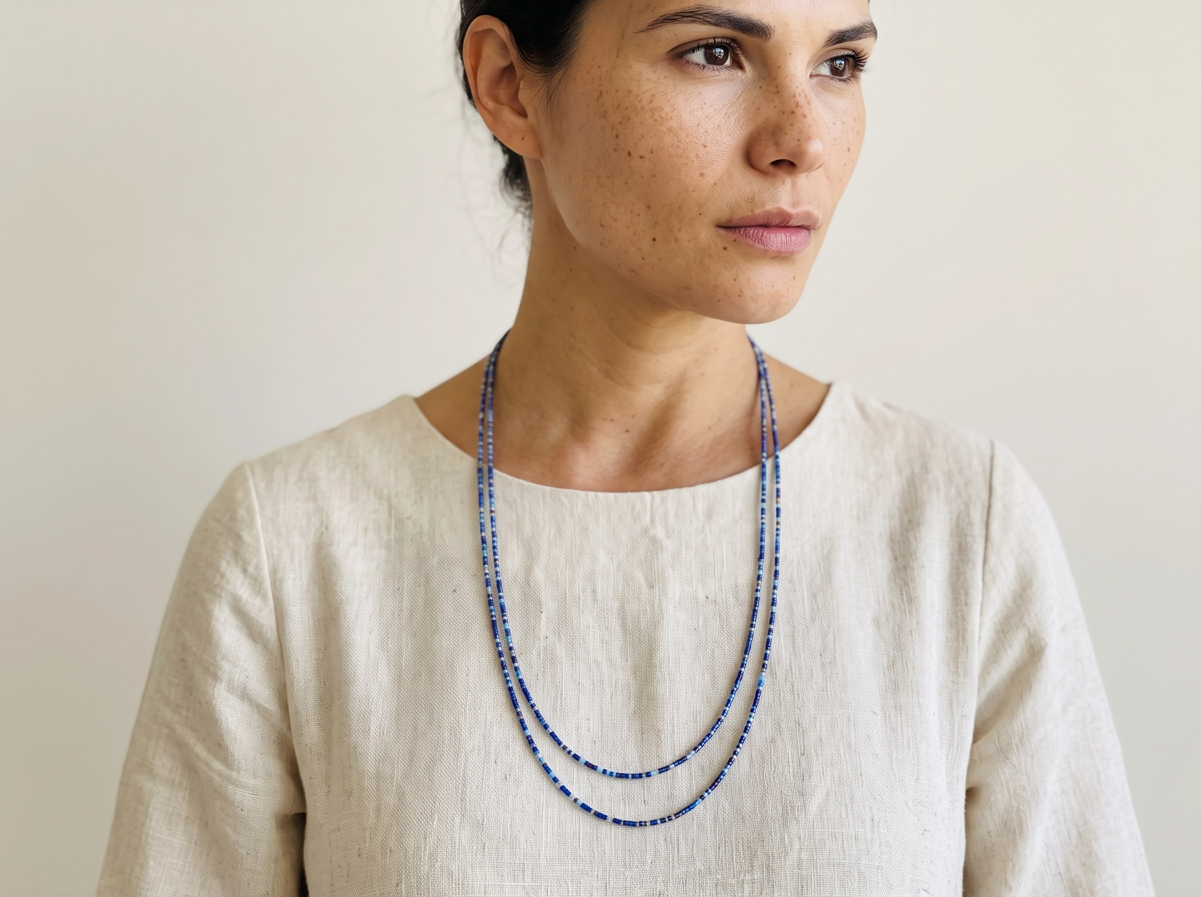 Double Layer Blue Miyuki Necklace