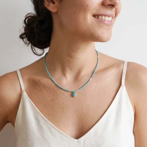 Amazonite Miyuki Choker Necklace